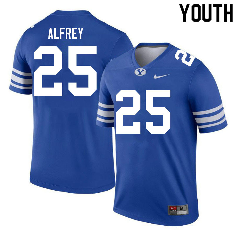 Youth #25 Talan Alfrey BYU Cougars College Football Jerseys Sale-Royal - Click Image to Close